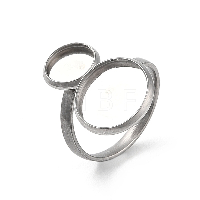 304 Stainless Steel Open Cuff Ring Findings STAS-E124-05H-P-1