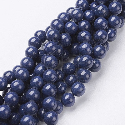 Natural Mashan Jade Round Beads Strands G-D263-8mm-XS09-1