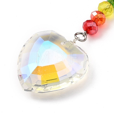 Chakra Crystal Suncatcher Dowsing Pendulum Pendants PALLOY-JF00461-1