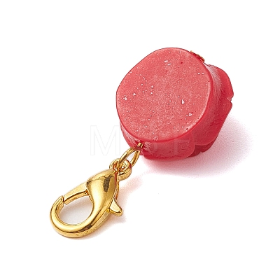 Rose Resin Pendant Decoration HJEW-JM02091-02-1