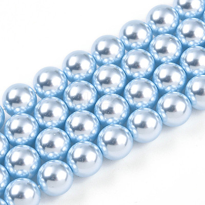 Baking Painted Pearlized Glass Pearl Bead Strands HY-N002-8mm-A05-1