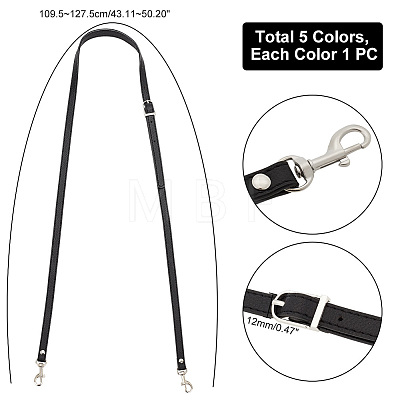   5Pcs 5 Colors Adjustable PU Leather Bag Shoulder Straps DIY-PH0013-79P-1