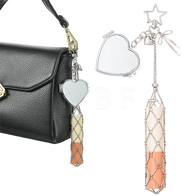 Stainless Steel Portable Lipstick Pouch Pendant Decorations HJEW-FS00109-1