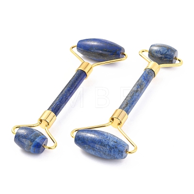 Natural Lapis Lazuli Brass Face Massager MRMJ-G009-51G-1