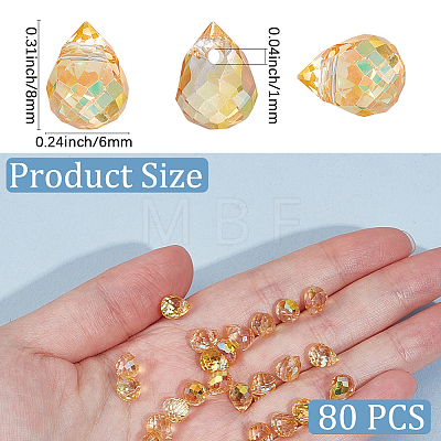 80Pcs Electroplate Glass Beads EGLA-PA0001-43B-1
