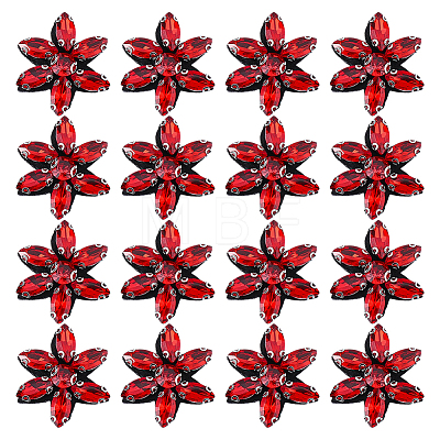 16Pcs Glass Sew On Patches PATC-FG0003-86B-1