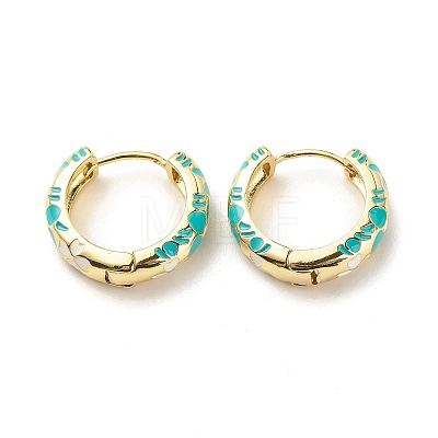 Flower Enamel Hoop Earrings LS-EJEW-G290-03G-E-1