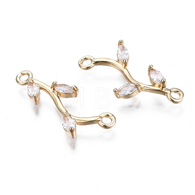 Brass Micro Pave Cubic Zirconia Links Connectors KK-S359-156A-RS-1