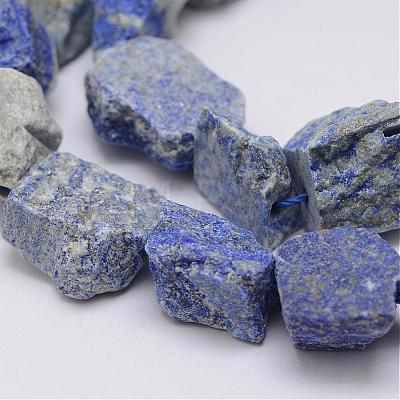 Raw Rough Natural Lapis Lazuli Beads Strands G-E343-13-1