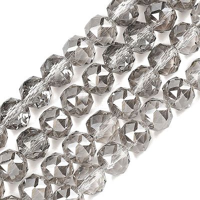 Electroplate Transparent Glass Beads Strands GLAA-H040-01D-1