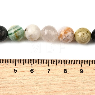 Natural Quartz Crystal & Rhodochrosite & Rose Quartz & Amethyst & Strawberry Quartz & Tourmalinated Quartz/Black Rutilated Quartz Beads Strands G-B143-A01-10mm-1