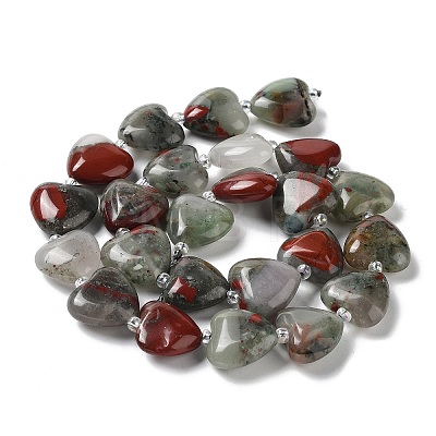 Natural African Bloodstone Beads Strands G-E614-A19-01-1