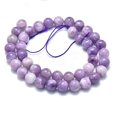 Natural Lepidolite/Purple Mica Stone Beads Strands G-M353-A01-10mm-1