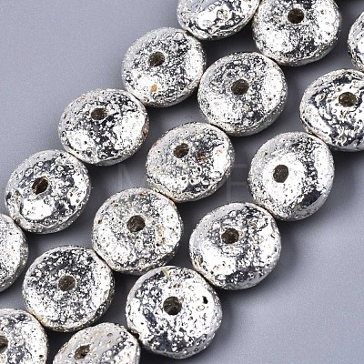 Electroplate Synthetic Lava Rock Beads Strands G-N326-75-1