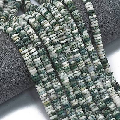 Frosted Natural Tree Agate Beads Strands G-K389-C15-01-1