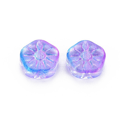 Two Tone Transparent Spray Painted Glass Beads GLAA-T022-23-C01-1