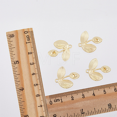 50Pcs Rack Plating Alloy Leaf Stud Earring Findings FIND-DC0003-47-1