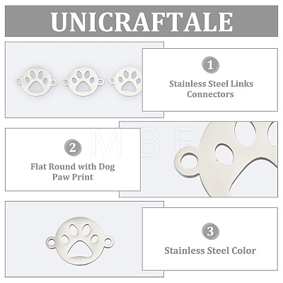 Unicraftale 16Pcs 201 Stainless Steel Links Connectors STAS-UN0056-52-1