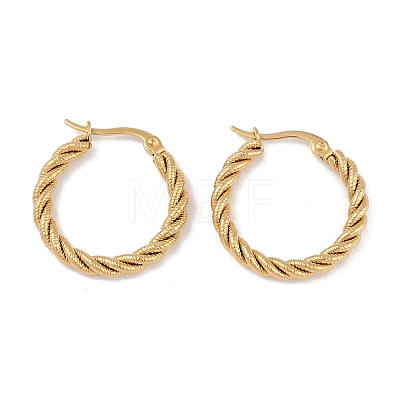 PVD Vacuum Plating 201 Stainless Steel Twist Hoop Earrings EJEW-I309-57A-G-1