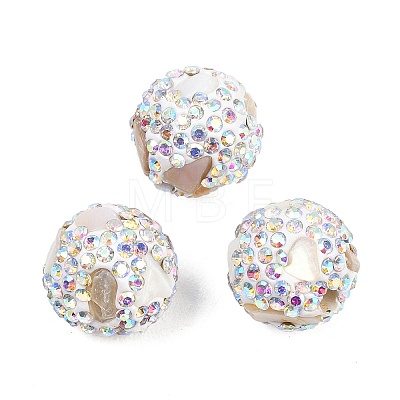 Handmade Polymer Clay Rhinestone Beads CLAY-H009-03C-1
