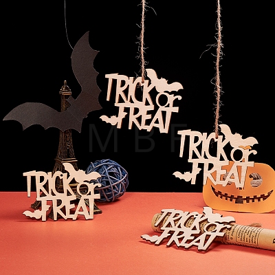 Trick or Treat Halloween Blank Wooden Cutouts Ornaments WOOD-L010-03-1