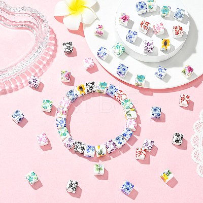 Printed Porcelain European Beads FIND-CJZ0001-003-1