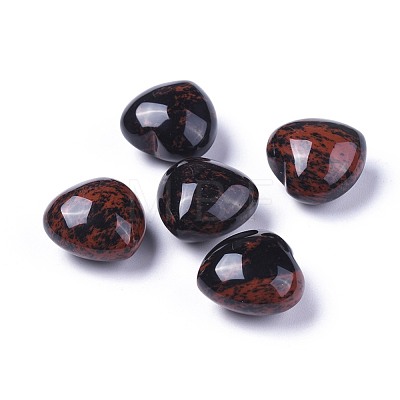 Natural Mahogany Obsidian Heart Love Stone G-F659-B24-1