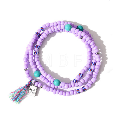 Glass Seed Beads Wrap Bracelets for Women PW-WGF01E4-05-1