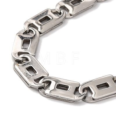 201 Stainless Steel Oval Mariner Link Chain Necklace NJEW-F222-37P-01-1