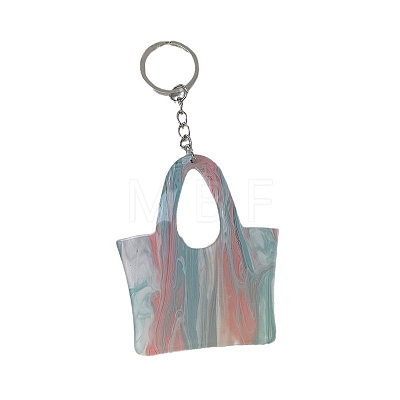 Marble Pattern Bag Acrylic Pendant Keychains PW-WGF4BEB-02-1