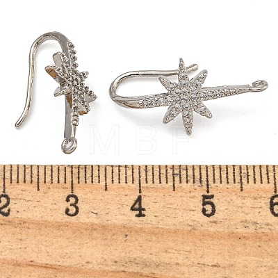 Rack Plating Brass Pave Cubic Zirconia Earring Hooks KK-O143-21P-1