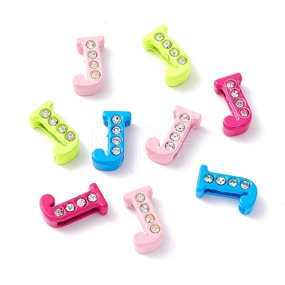 Spray Painted Zinc Alloy Slide Charms ALRI-WH0005-13J-1