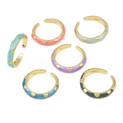 Brass Open Cuff Rings for Women RJEW-K305-03D-G-1