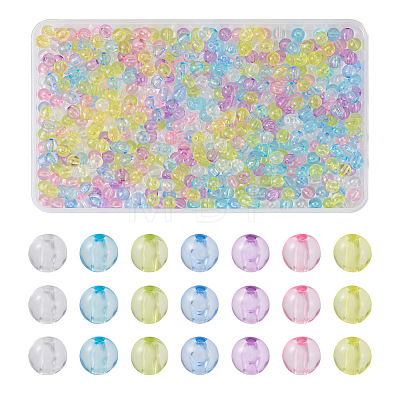 Cheriswelry 560Pcs 7 Colors Transparent Acrylic Beads MACR-CW0001-10-1