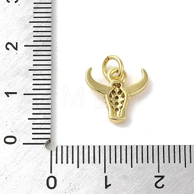 Rack Plating Brass Micro Pave CLear Cubic Zirconia Charms KK-C053-12G-1