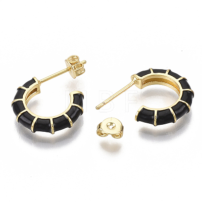 Brass Stud Earrings X-EJEW-S209-10A-1