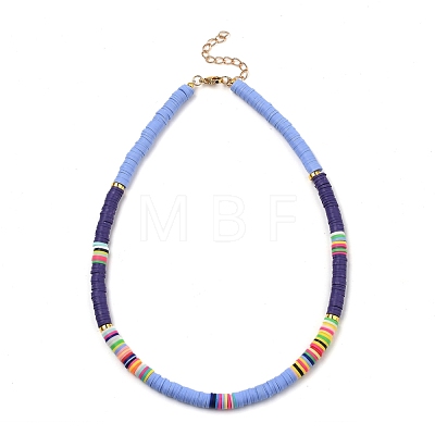 Handmade Polymer Clay Heishi Beaded Necklaces NJEW-JN02910-1
