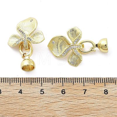 Brass Micro Pave Clear Cubic Zirconia Fold Over Clasps KK-Z080-05G-1