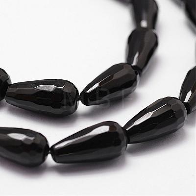 Natural Black Onyx Beads Strands G-P161-25-30x15mm-1