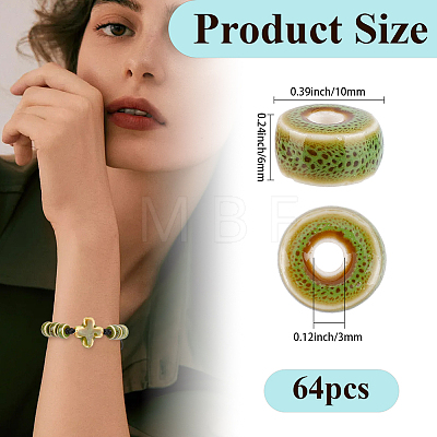 64Pcs Handmade Porcelain Beads PORC-PA0001-28C-1
