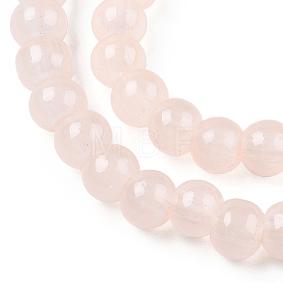 Baking Painted Imitation Jade Glass Round Bead Strands DGLA-Q021-4mm-41-1