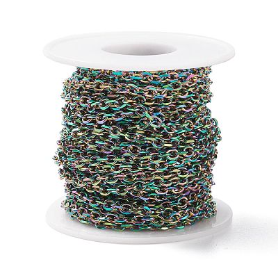Ion Plating(IP)  Rainbow Color 304 Stainless Steel Cable Chains CHS-H007-03M-1