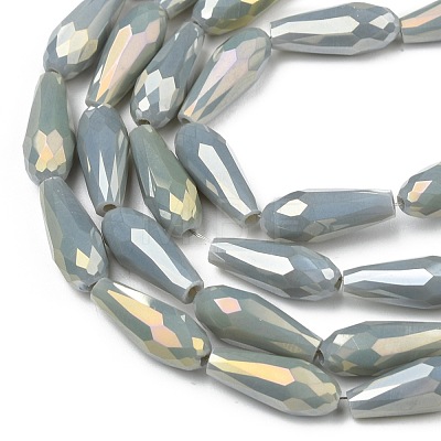 Electroplated Opaque Glass Beads Strands EGLA-L015-FR-B19-01-1