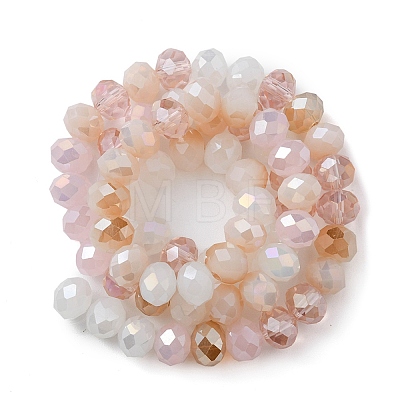 Electroplate Glass Beads Strands EGLA-YW0002-E08-1