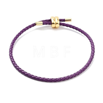 Braided Round Imitation Leather Bracelets Making BJEW-H610-03G-02-1