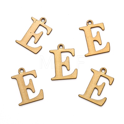 304 Stainless Steel Alphabet Charms STAS-H122-E-AB-1