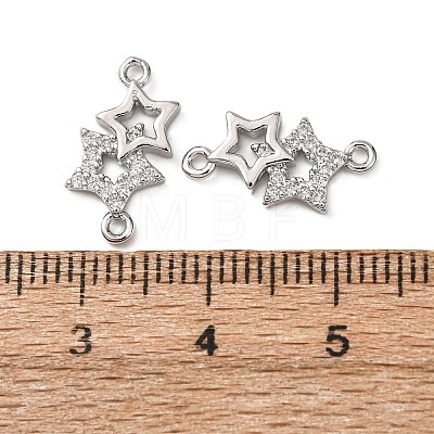 Brass Micro Pave Clear Cubic Zirconia Connector Charms KK-L270-05P-1