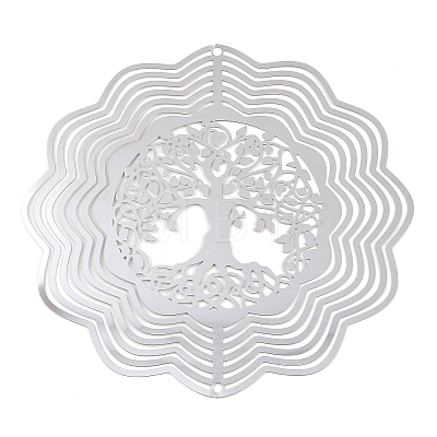 201 Stainless Steel 3D Rotating Hanging Wind Spinner STAS-B122-01P-08-1