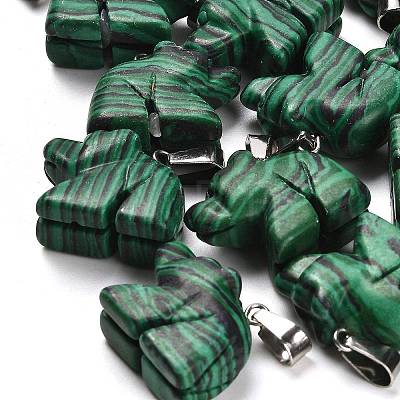 Synthetic Malachite Pendants G-B127-02P-01-1