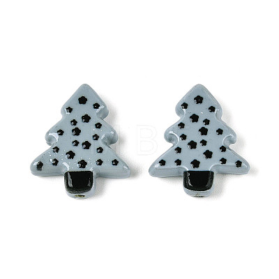 Christmas Printed Opaque Resin Beads RESI-N043-27C-1